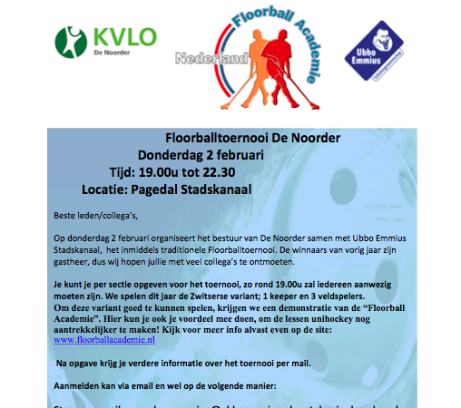 KVLO de Noorder en floorball